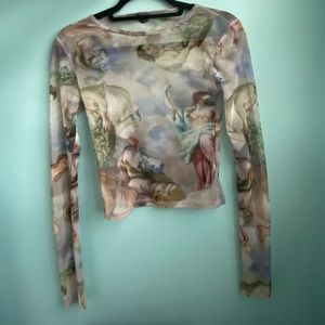 Long Sleeve Mesh Top